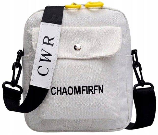 

Torebka saszetka biała listonoszka płótno miejska