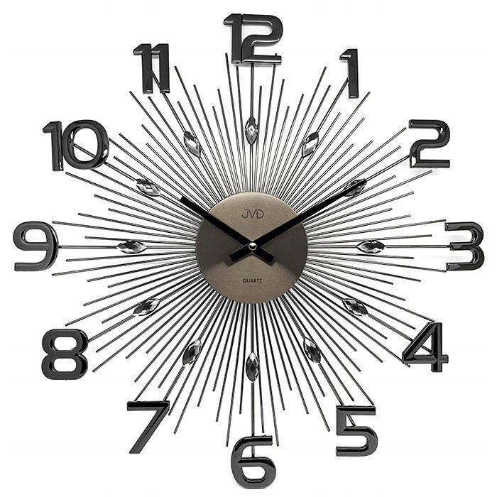 Efektný Nástenný Hodinový Stroj S Kryštálikmi Jvd HT108.3