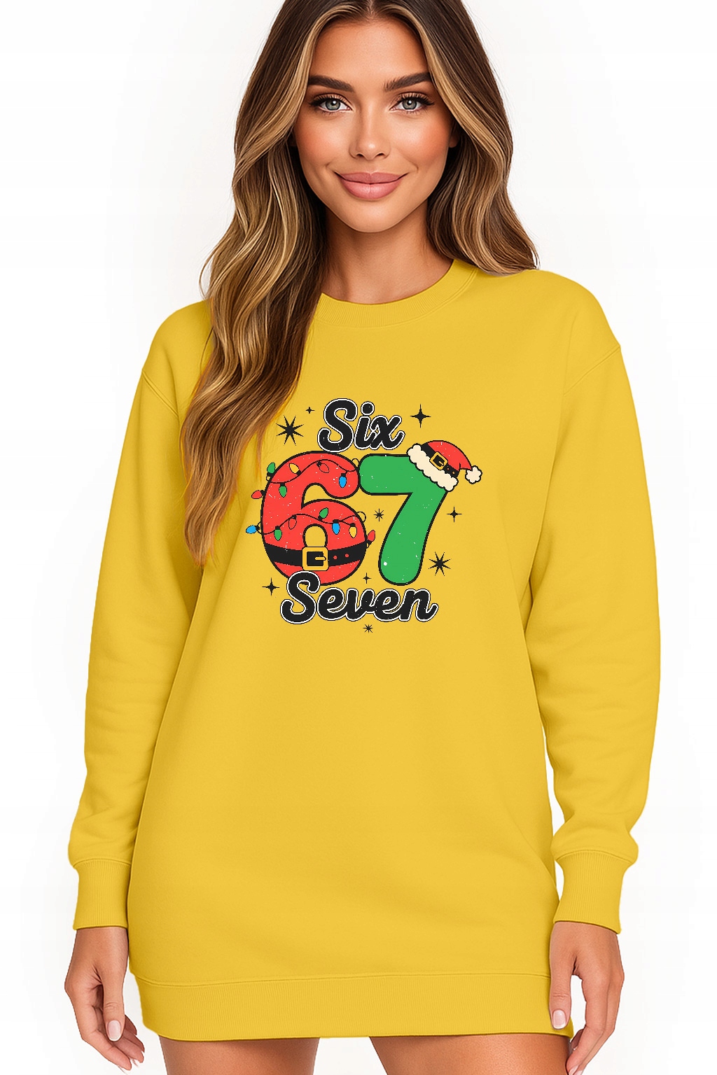 Mikina Vánoční Oversize Šaty Six Seven 67 Dárek Vánoce XXL