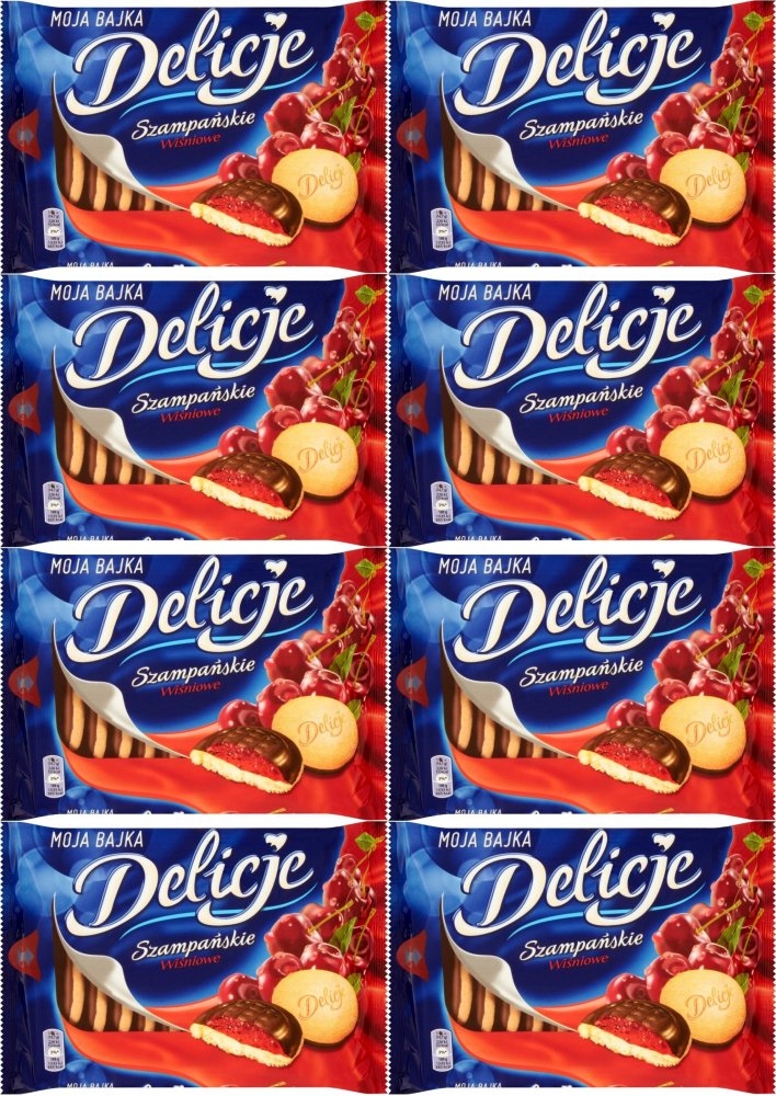 Ciastka Delicje szampańskie Mondelez wiśniowe x8