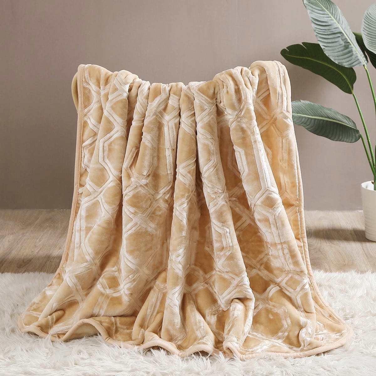 Koc Tłoczony 160x200 Akrylowy VITO beż Kod producenta 09608