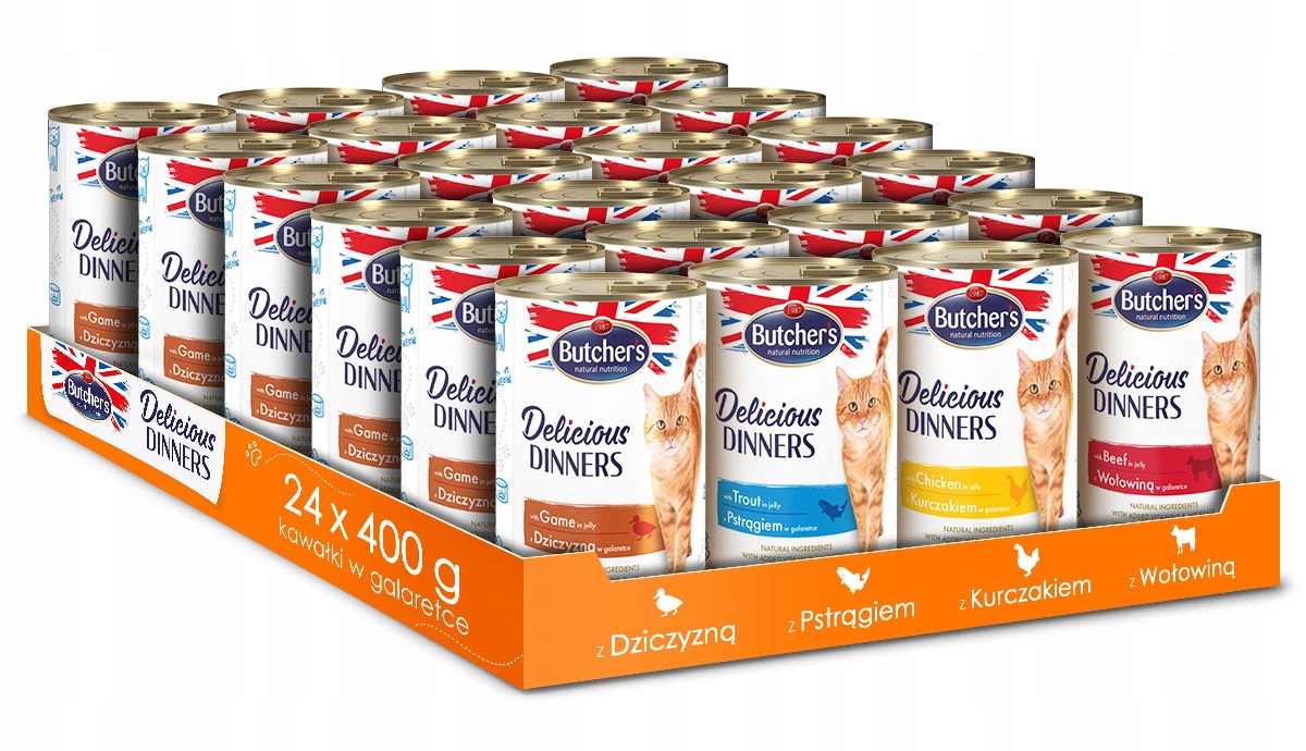 Karma mokra dla kota Butchers 24x400g mix smaków bezzbożowa puszka