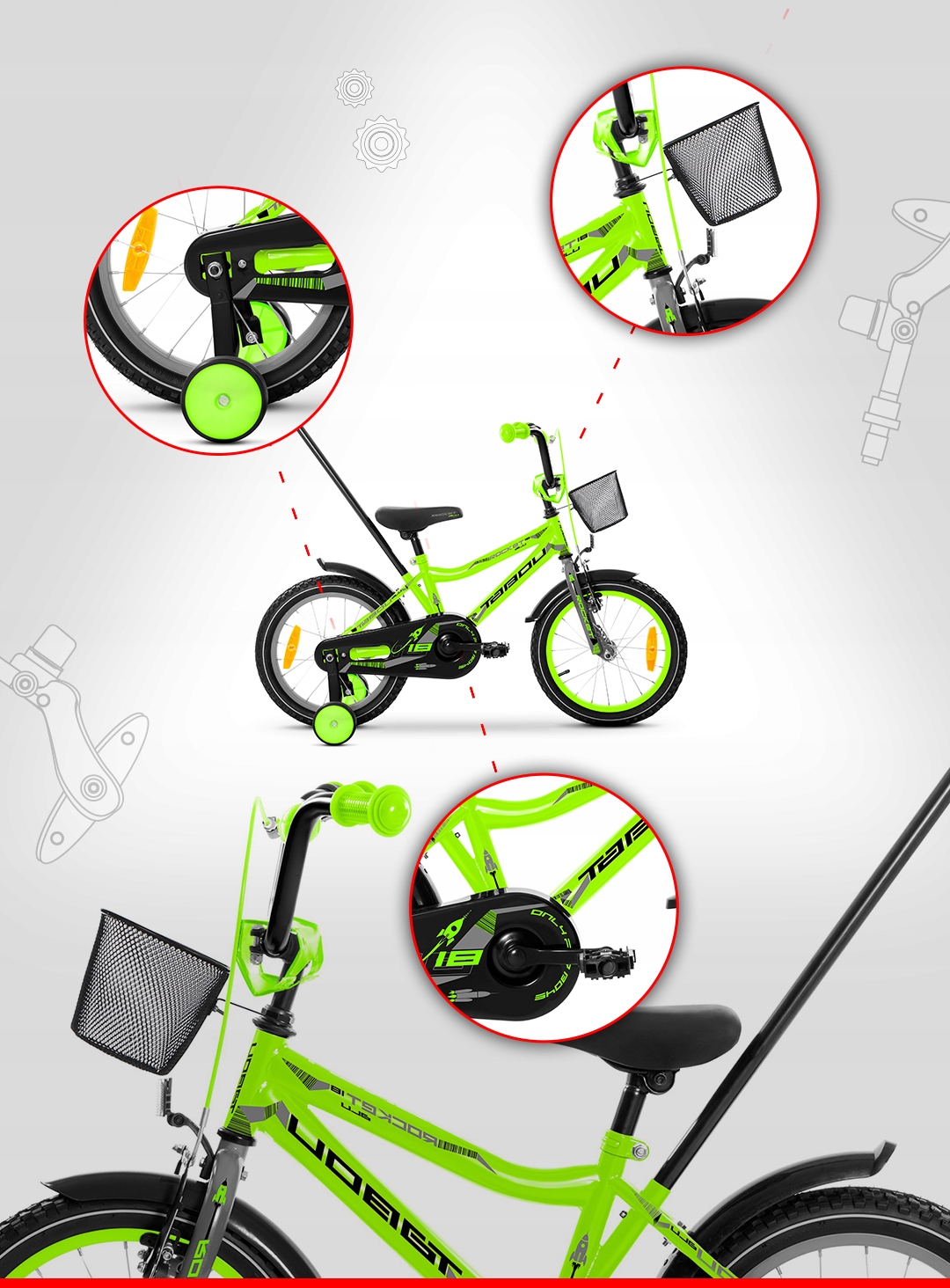 ROWER DZIECIĘCY ROWEREK 16 cali TABOU ROCKET ALUMINIOWY BARDZO LEKKI BMX Kolor wielokolorowy