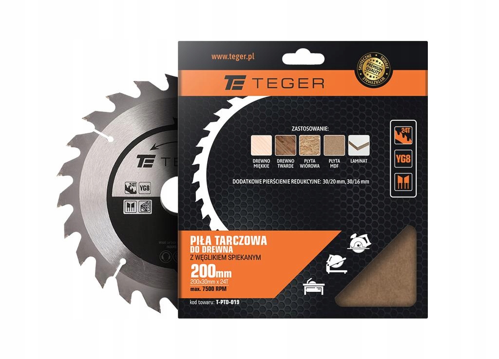 Piła tarczowa do drewna z węglikiem spiekanym 200x Marka Teger