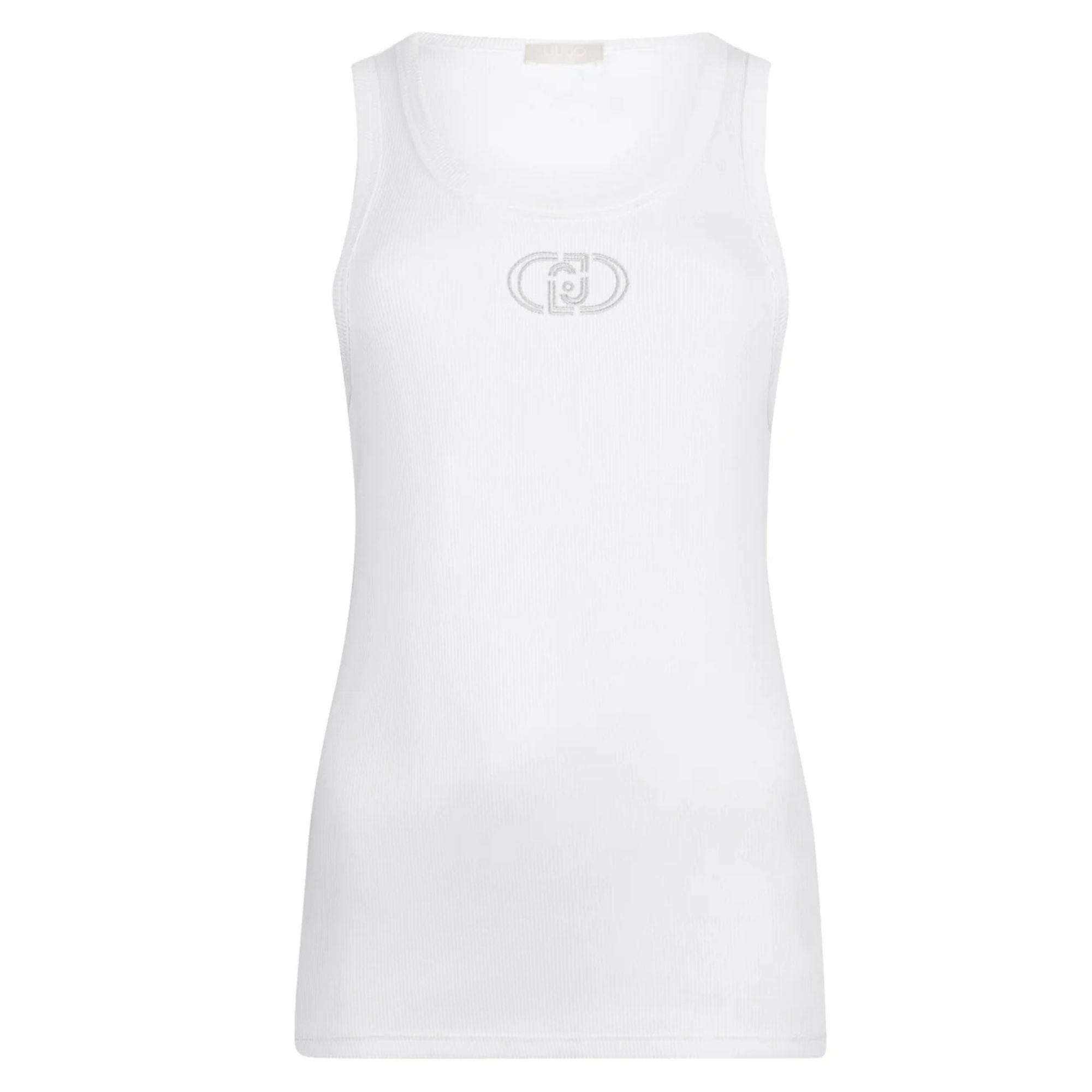 Liu Jo – bavlněný top s logem, bílý, L