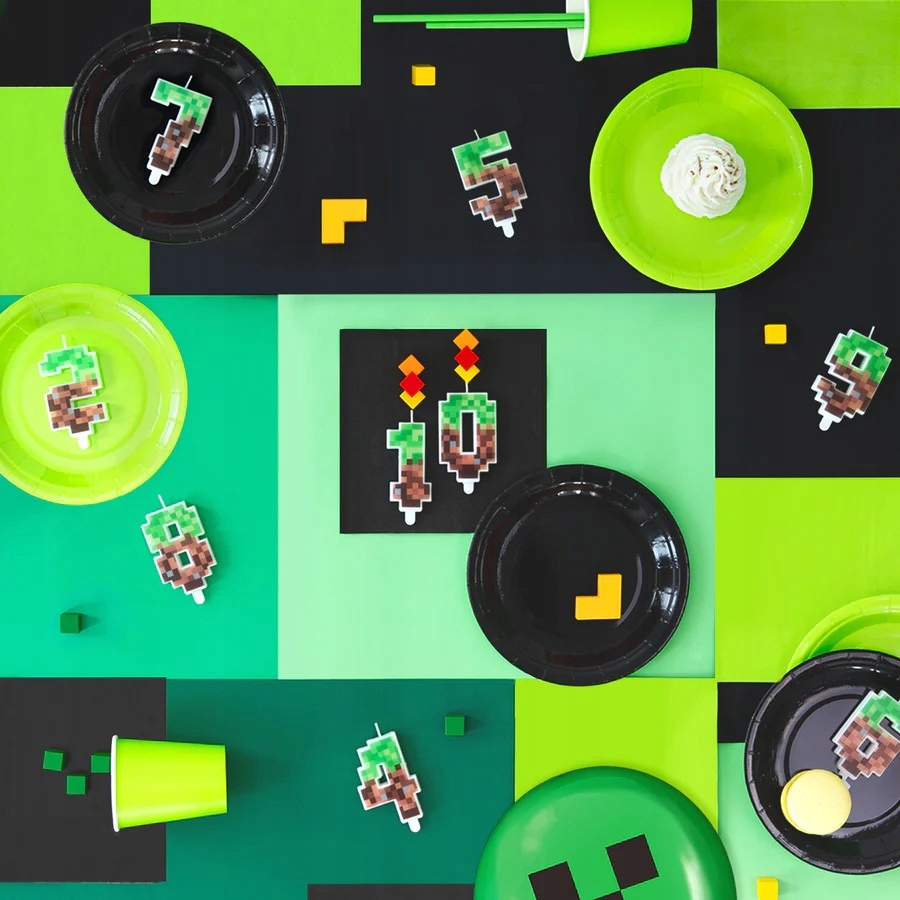 ŚWIECZKA URODZINOWA CYFRA 7 SIEDEM MINECRAFT PIKSELE CREEPER TORT URODZINY EAN (GTIN) 5906329904263