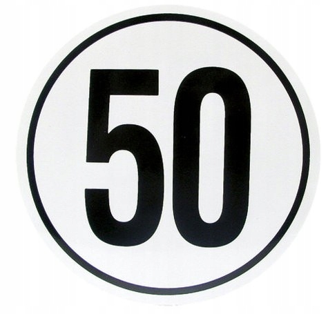 

Naklejka Ograniczenie Prędkości 50km/h
