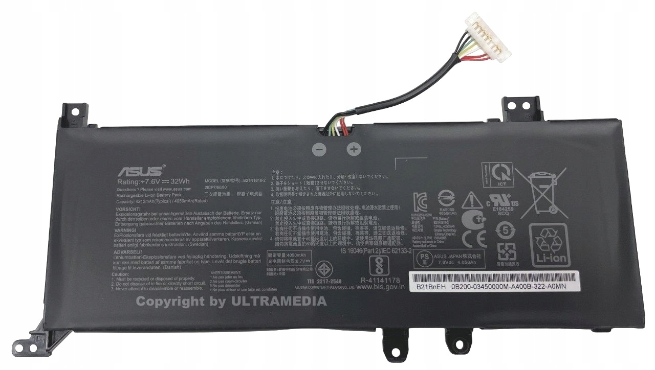 Oryginał bateria akumulator Asus B21N1818-2 32Wh 4050mAh 7,6V