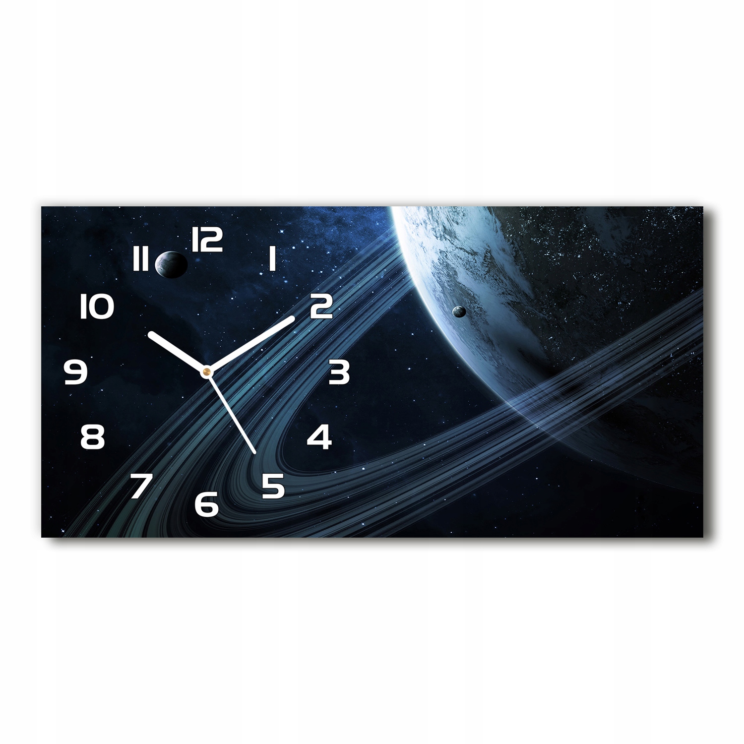 

Szklany zegar ścienny do salonu Planeta 60x30 cm
