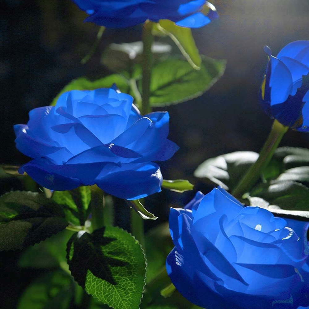 LAMPA SOLARNA OGRODOWA WBIJANA LED RÓŻA 80cm Sztuczne Kwiaty Lampki Solarne Średnica/szerokość 80 cm