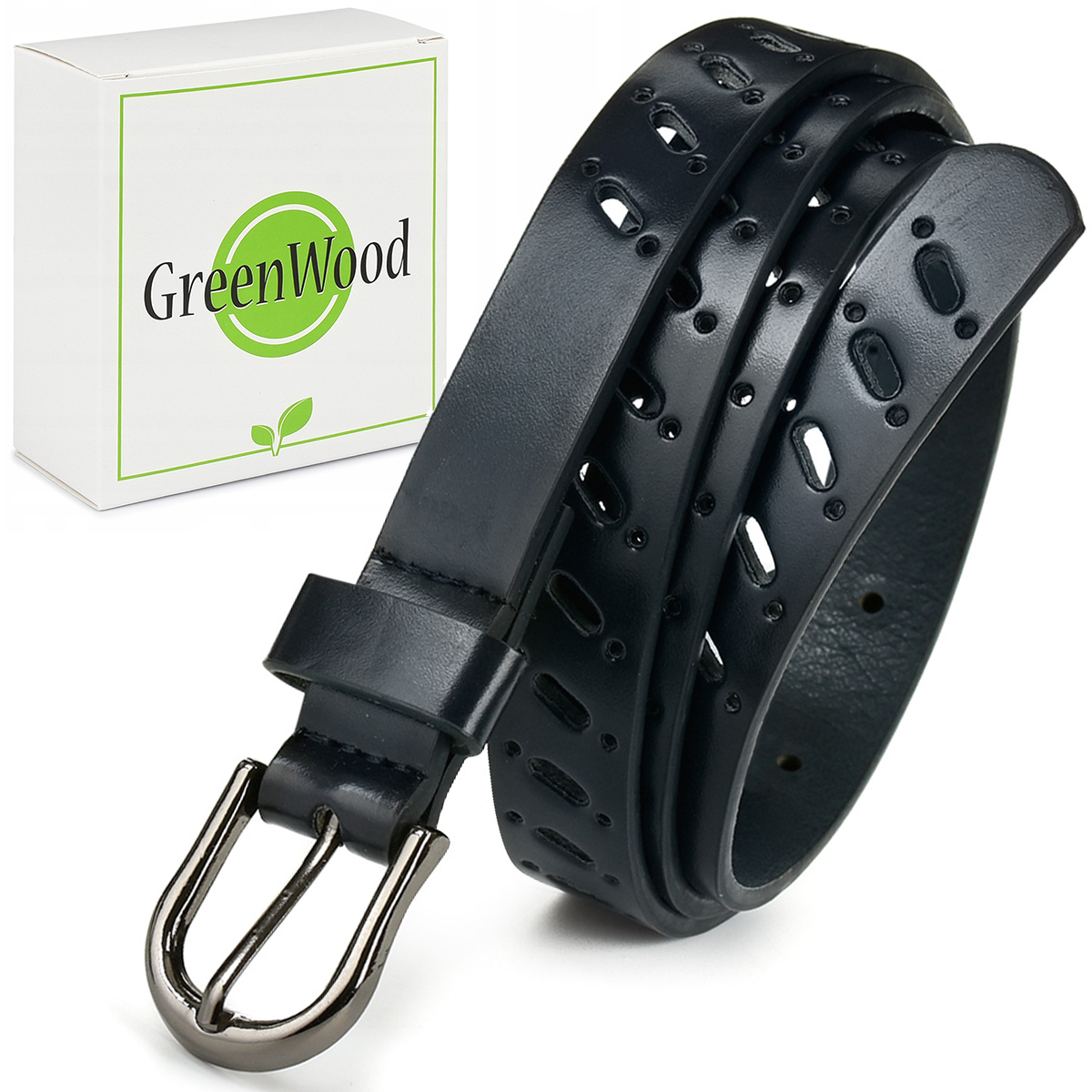 

pasek do spodni damski eko wąski skóra Greenwood