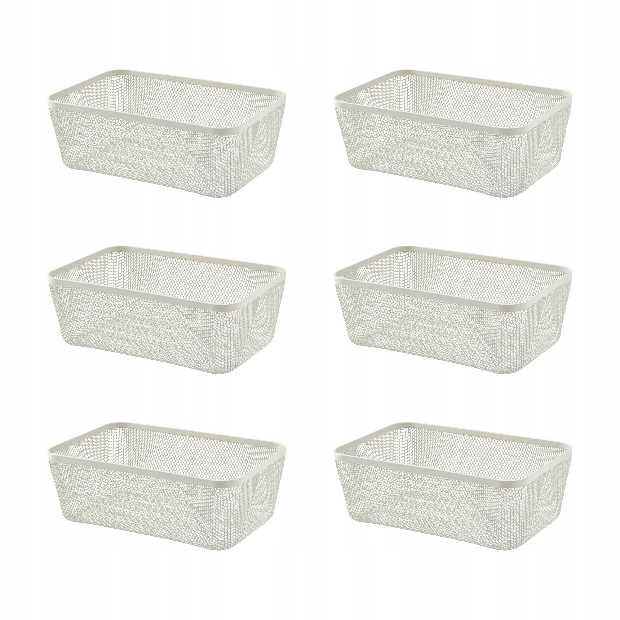 6 ks Koš na jídlo kovový bílý 30x20x11 cm Ikea 365+