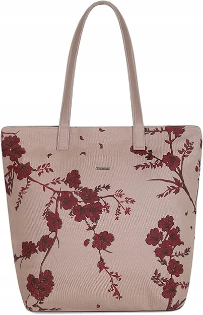 Eco Right Shopper Béžová S Červenými Květy Taška 41x37x13 6AA
