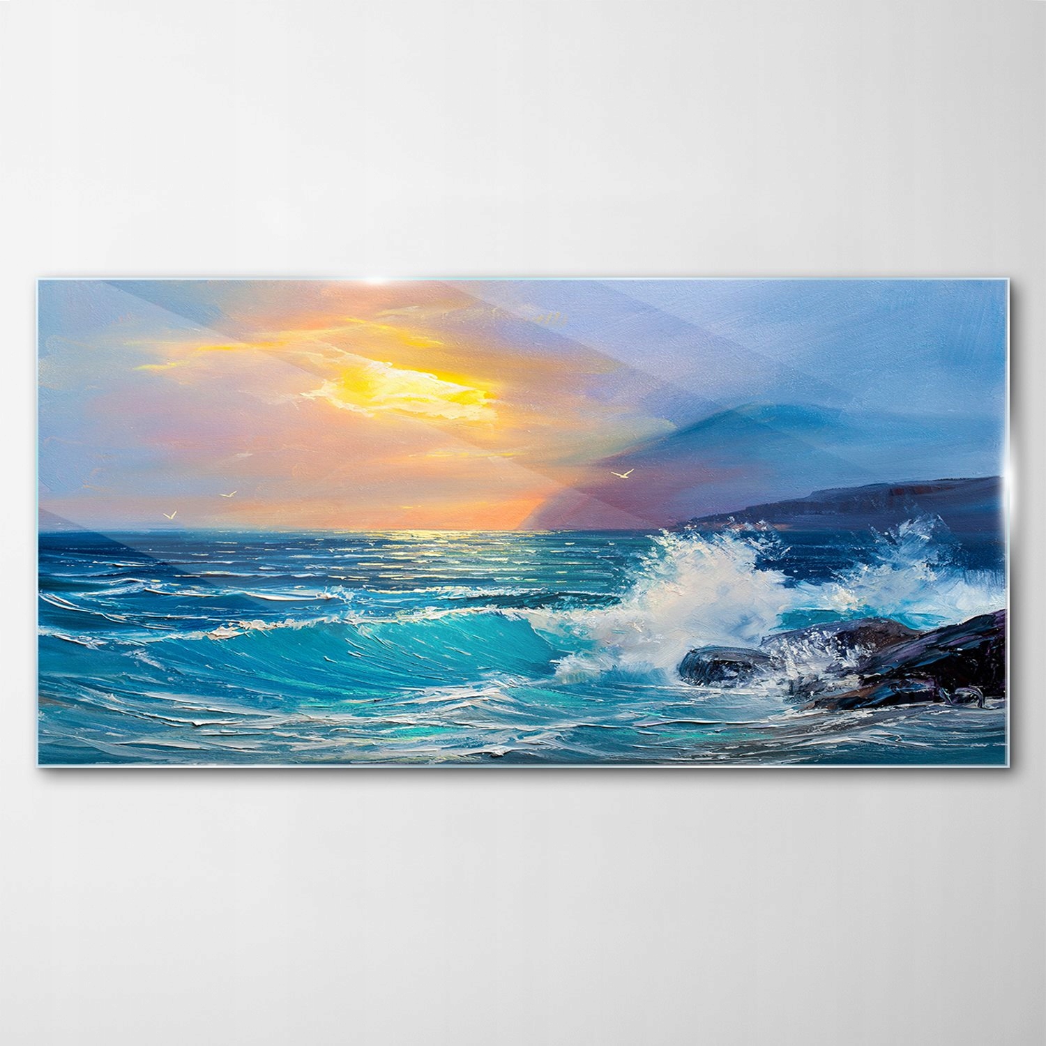 Obraz na skle Dekor more západ slnka 120x60