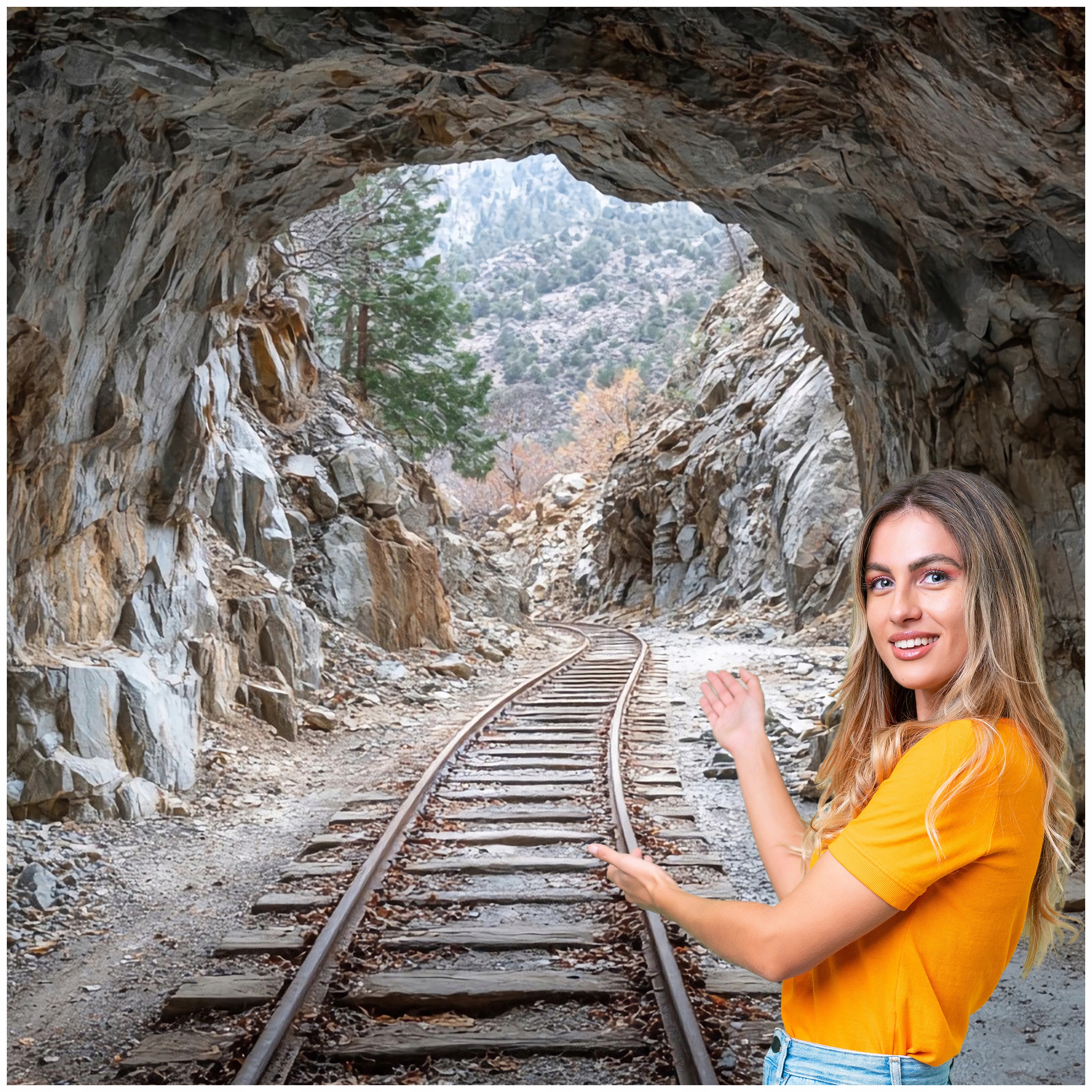 Fototapeta 3D Tunel Chodba Jeskyně Kamenolom 294x260 TUN37F