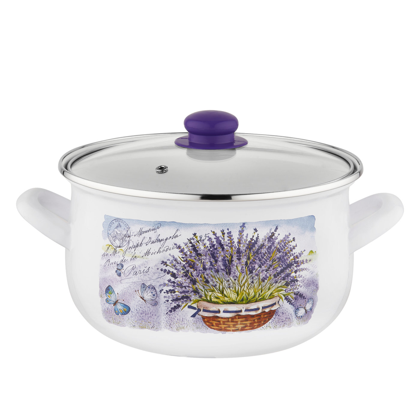 

Garnek Emaliowany Emalia Lavanda Biały 22CM 5,3L
