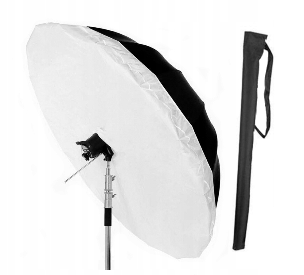 Pro Parasolka Studyjna Odbijająca Srebrna 180cm z Dyfuzorem włókno szklane