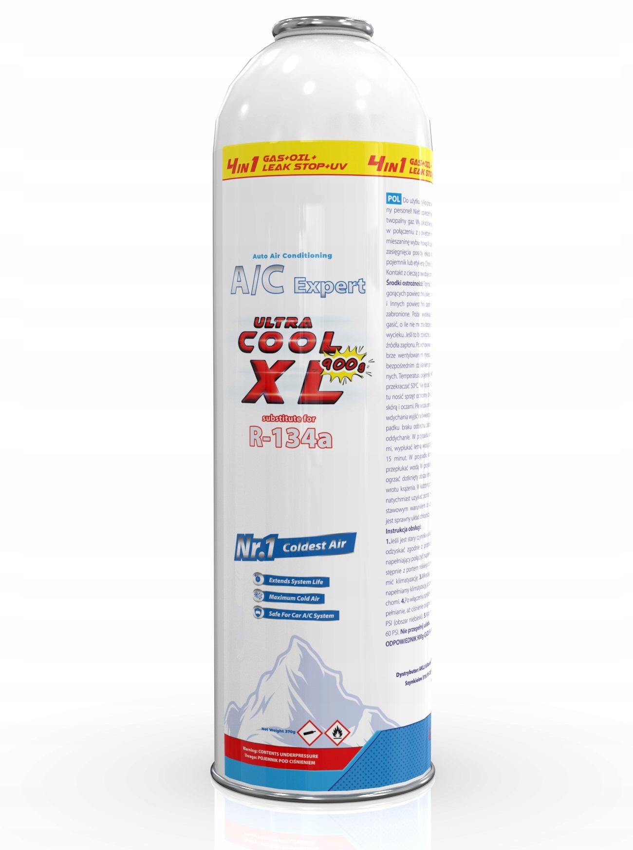 XL 4v1 olej, těsnění a Uv faktor pro plnění klimatizace R134A