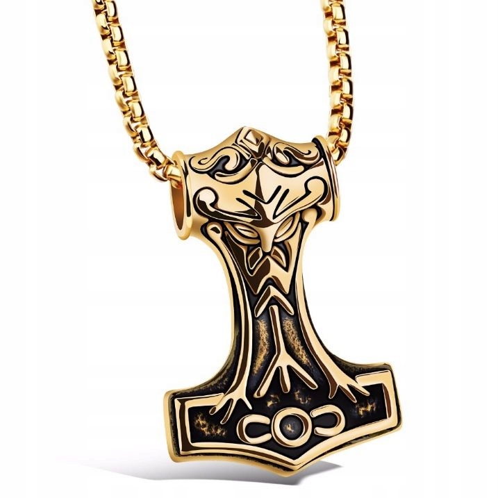 ZŁOTY WISIOREK NORDYCKI VIKING STAL 316L + PUDEŁKO Marka Inna marka