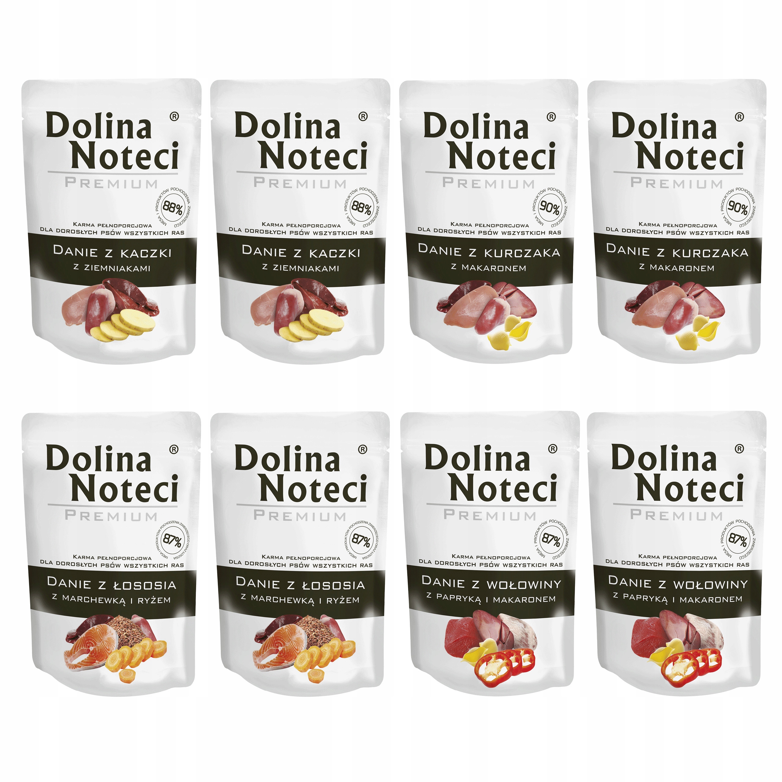 Levně Dolina Noteci Krmivo mokré jídlo pro psa Mix Chutí 8 x 300 g