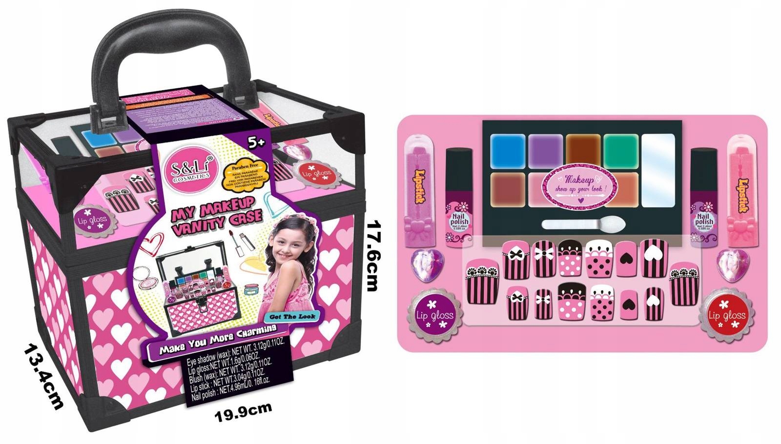 Kuferek kosmetyków makijażu i paznokci Domowe Spa MAKEUP SZKATUŁKA Wiek dziecka 5 lat +