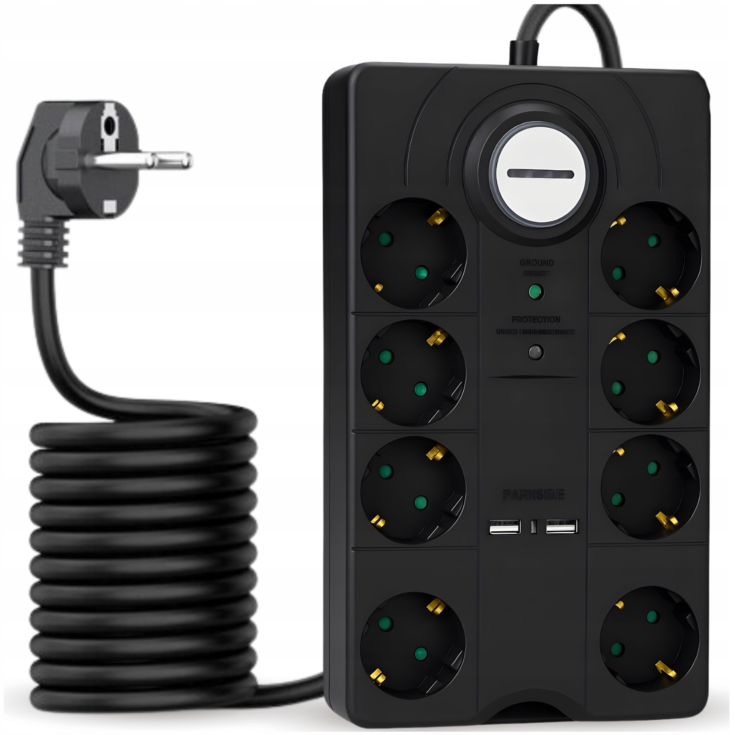 PRZEDŁUŻACZ LISTWA Zasilająca 2 metry 8 Gniazd + 2x USB PARKSIDE