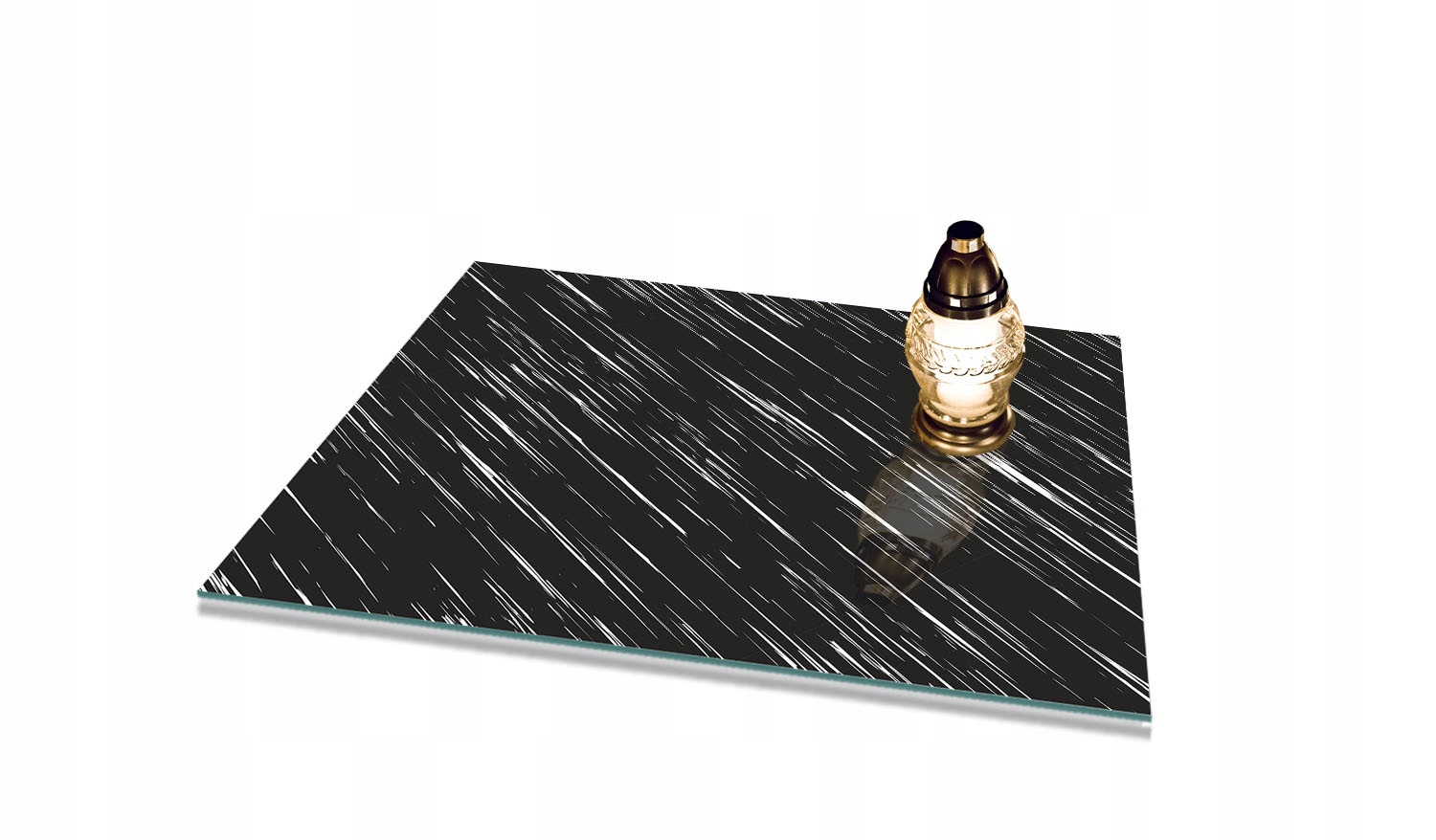 Podstavec na Zniče z tvrzeného skla na Hřbitov 60x52 cm gumové patky