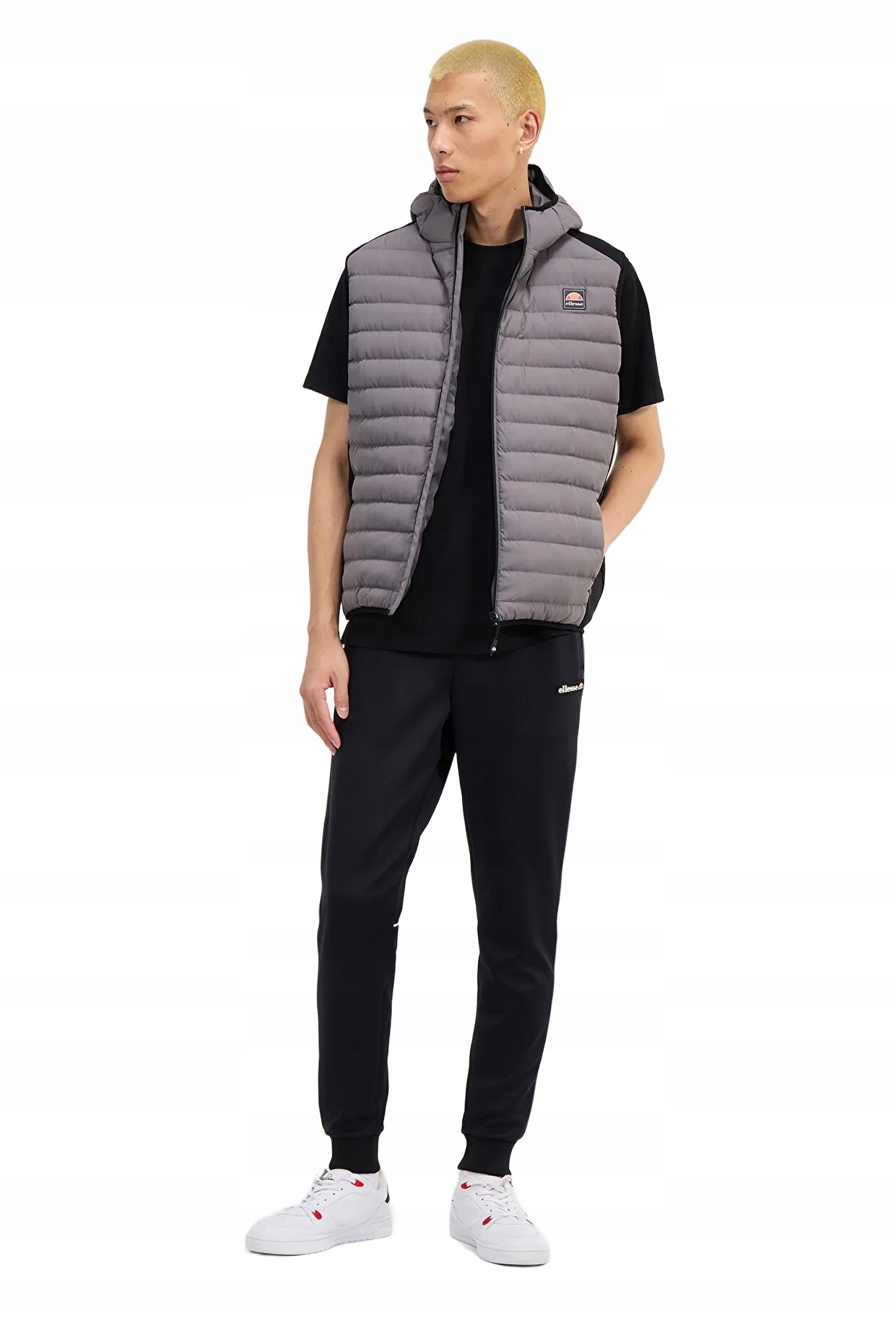 Ellesse Pánská Obleková Vesta Šedá Prošívaná S Kapucí Xs 5DA