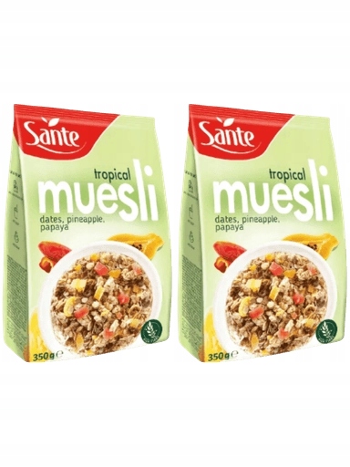 Levně 4x Sante Tropické müsli Velké snídaňové velké balení Lahodné müsli 2x350g