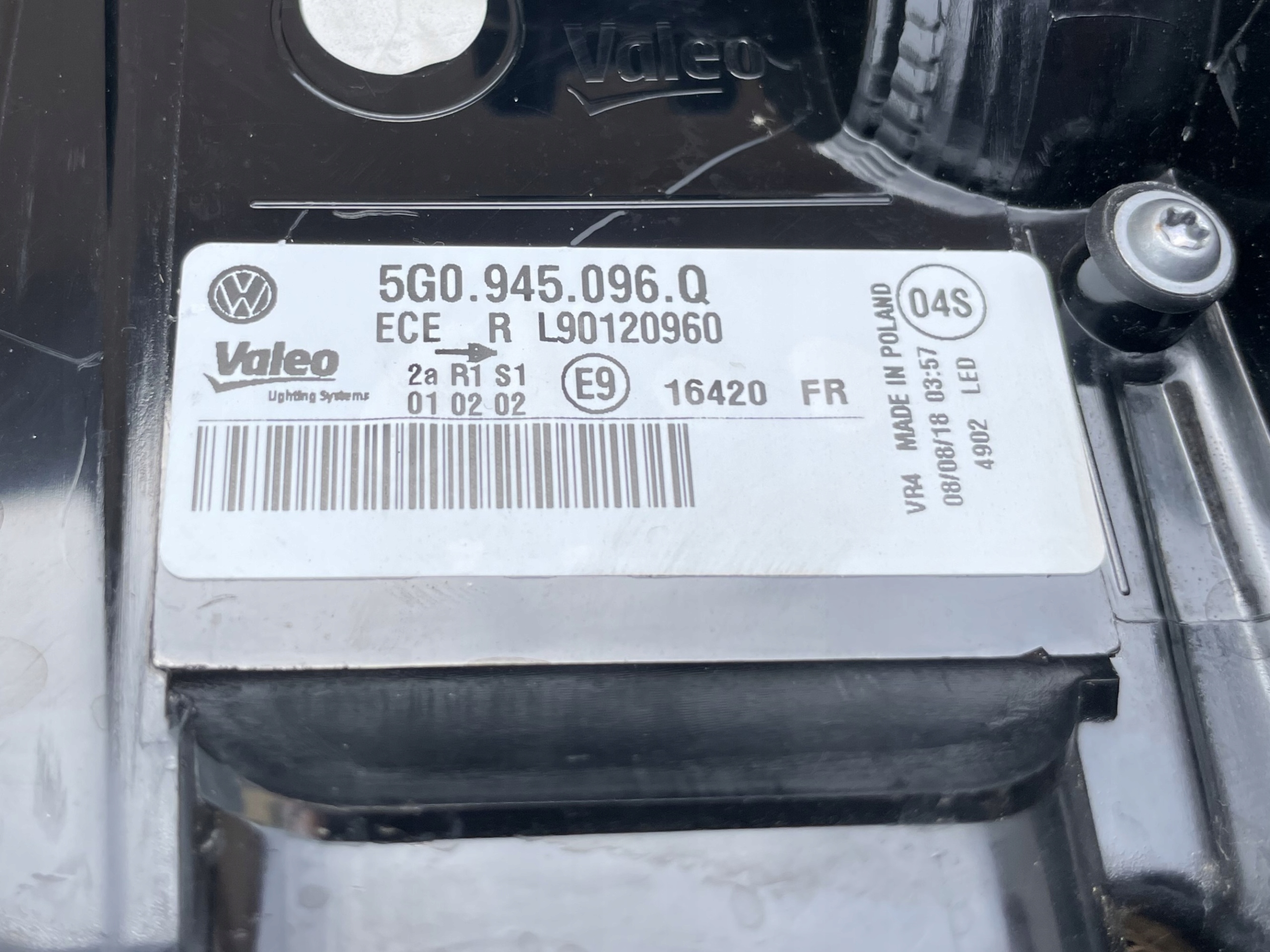 light GOLF 7 VII HB 5G0945096Q rear part right original