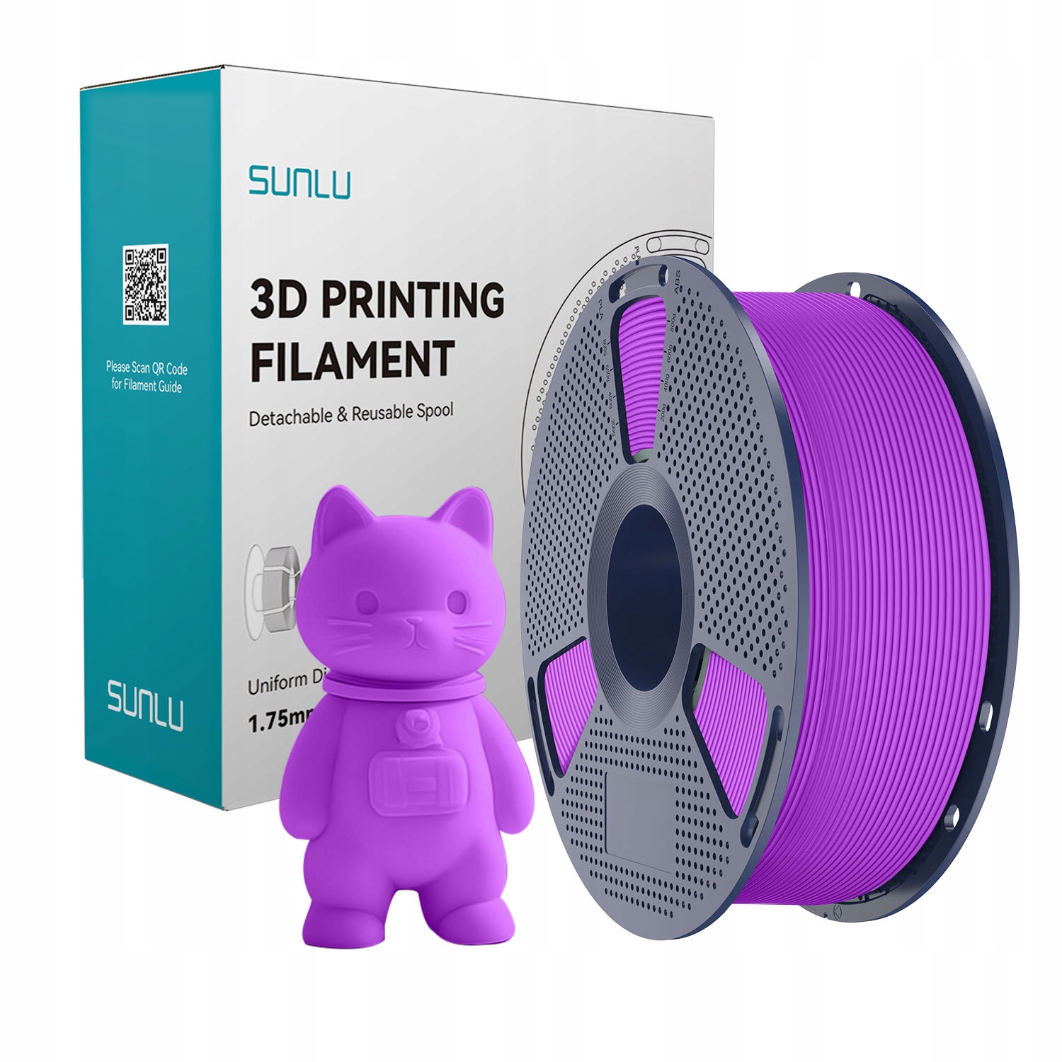 FILAMENT SUNLU PLA Matte Purple/ fioletowy matowy 1.75 mm 1kg