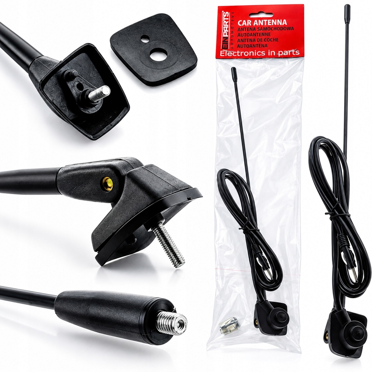 Uniwersalna Antena Samochodowa 41 CM z kablem Einparts