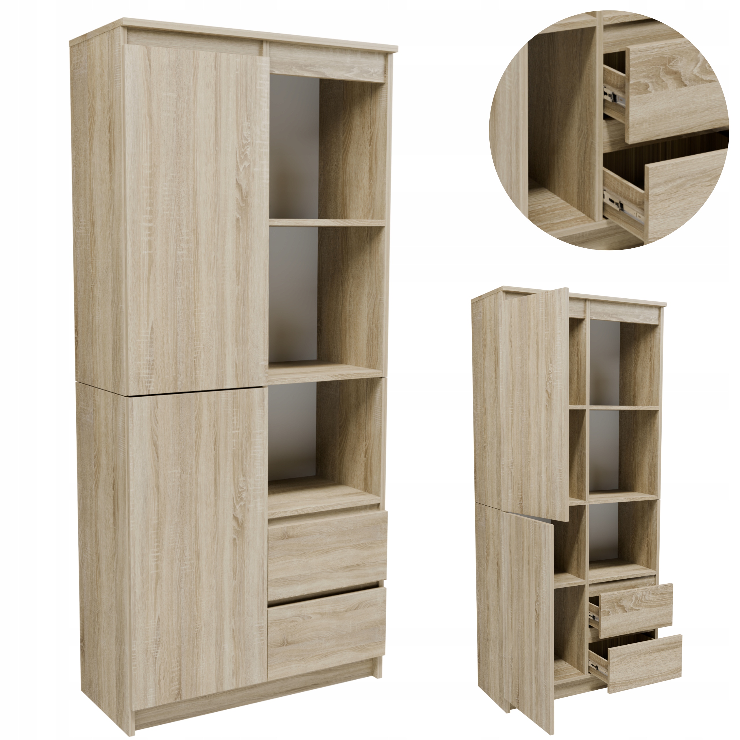 Regál R1180SON sonoma stojící kancelářský na knihy oblečení fotografie hračky