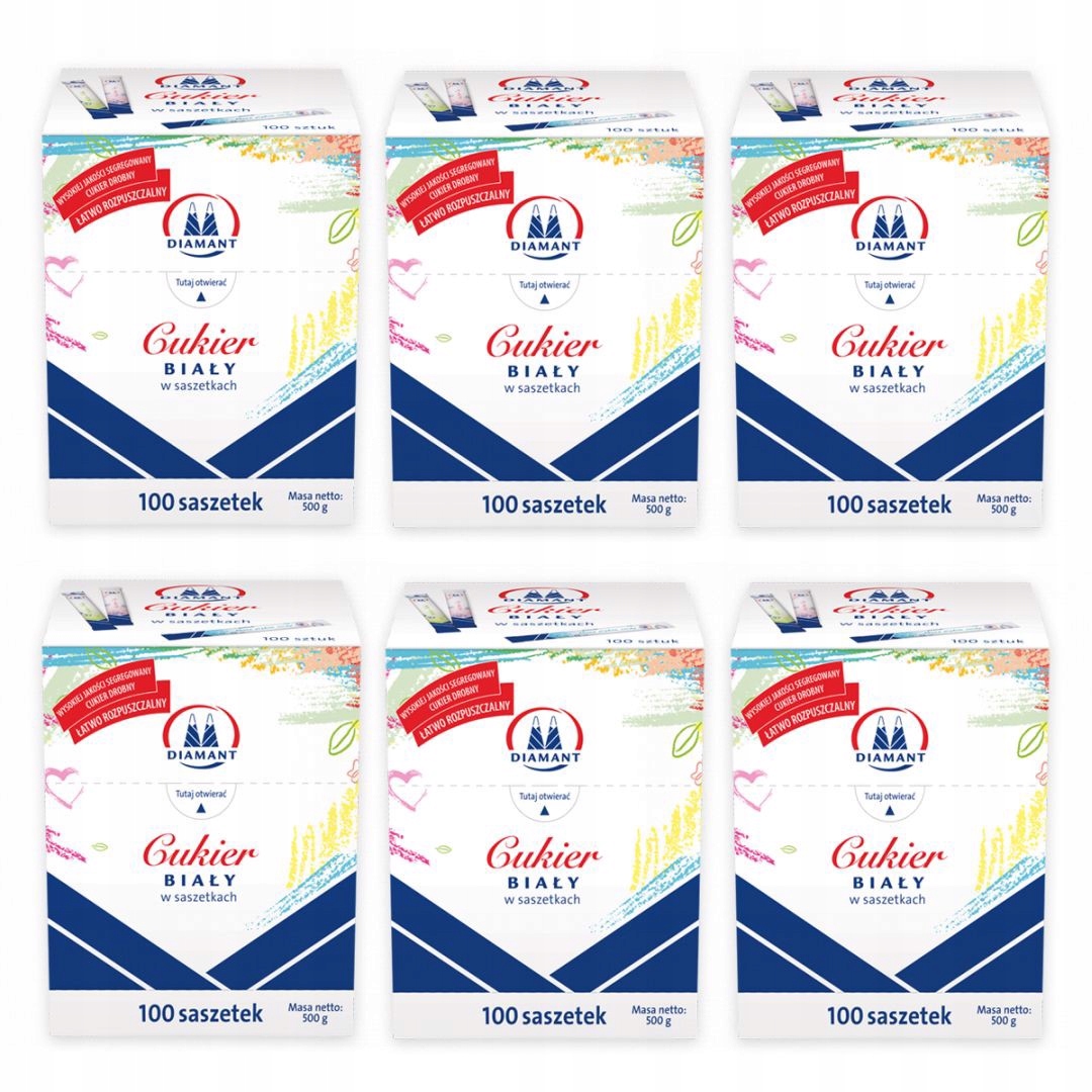 Levně Diamant Cukr bílý v sáčcích 500 g (100 sáčků) x 6 kusů