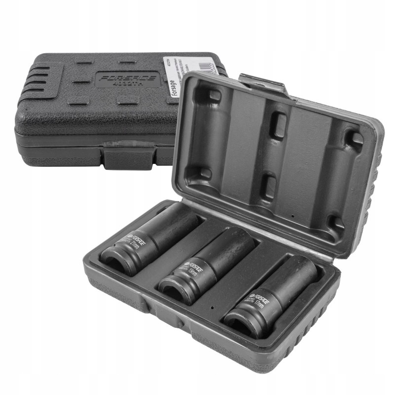 Zestaw nasadek udarowych cienkościennych 1/2" 17 19 21 mm 6-kątne 3 el.