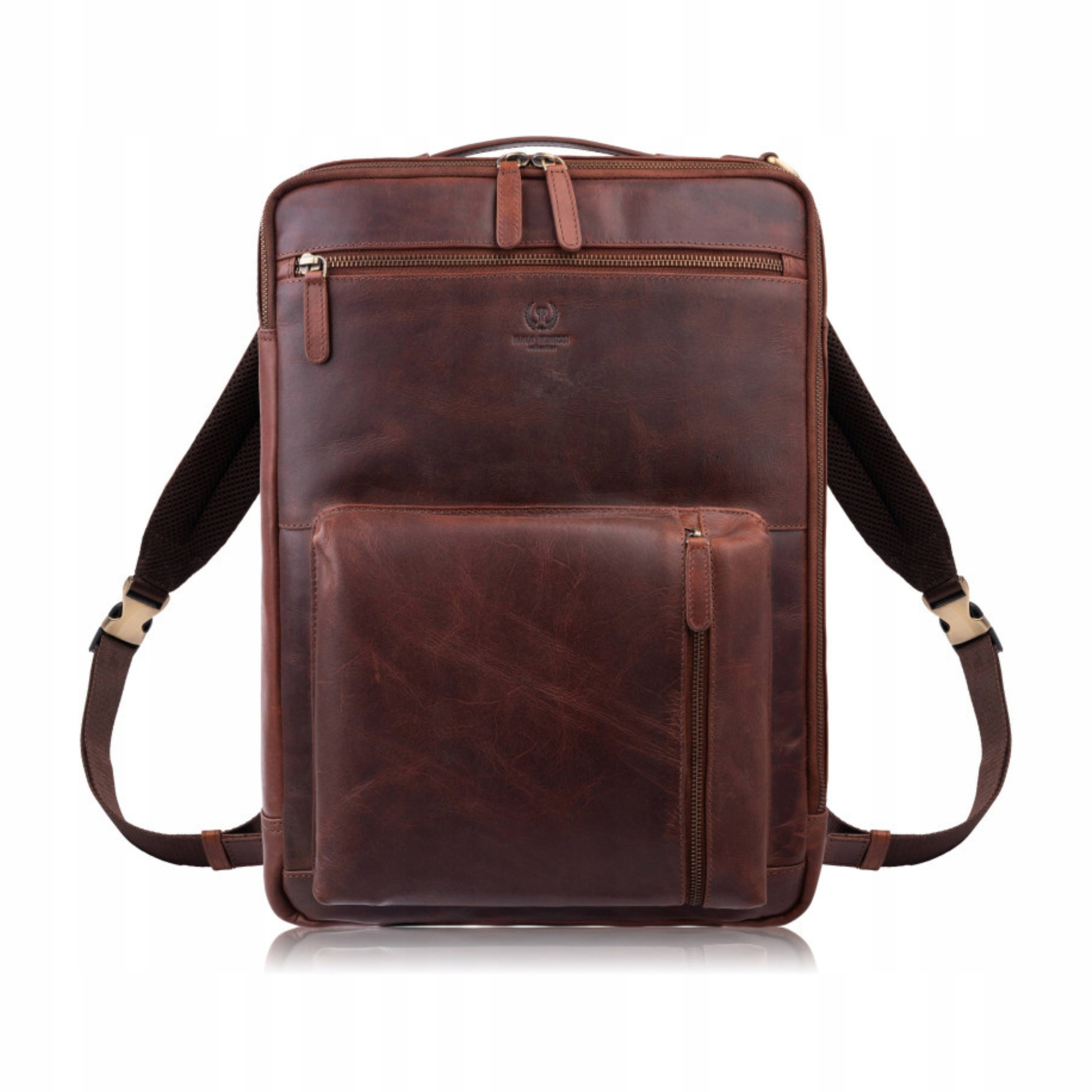Batoh na notebook Dokumenty Unisex Kožený Paolo Peruzzi Koniakový