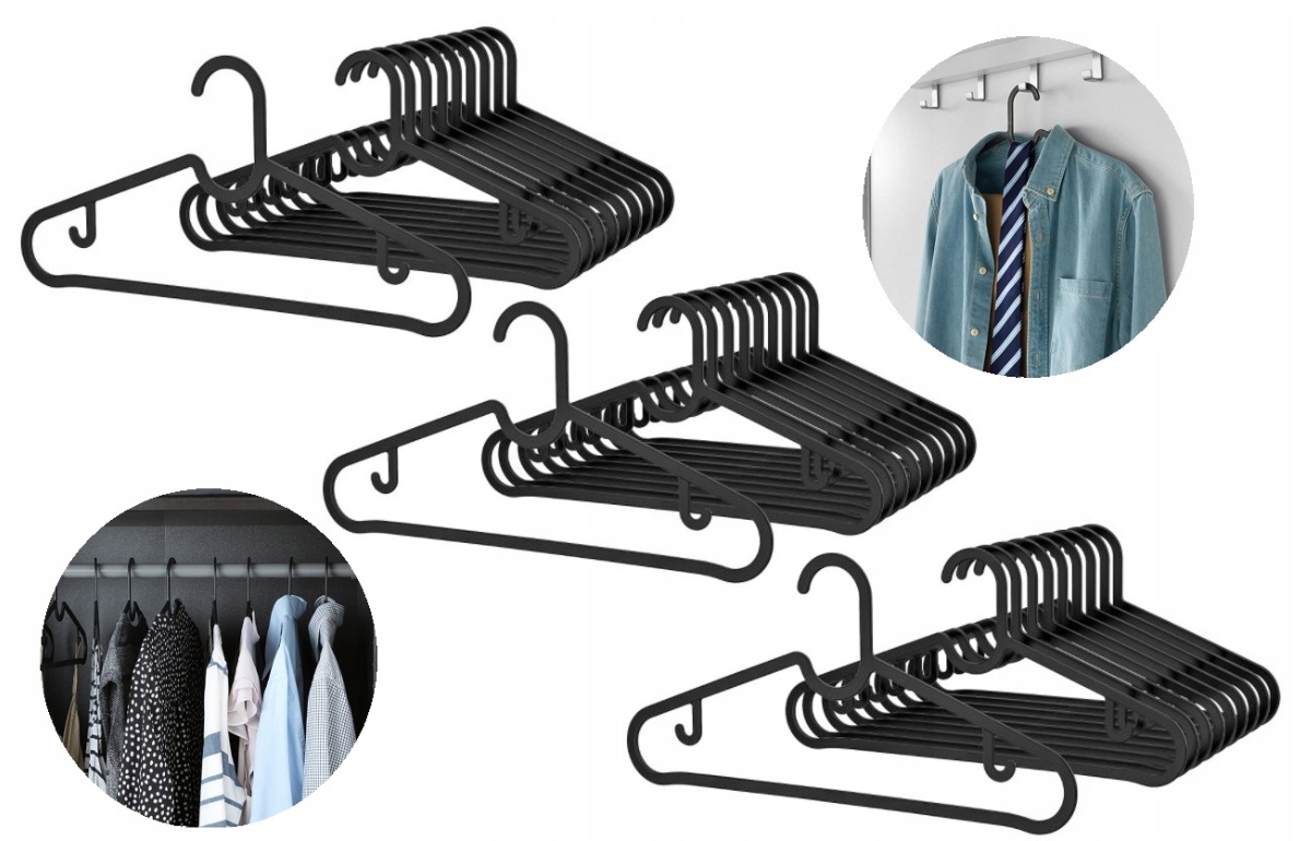 IKEA wieszak SPRUTTIG wieszaki czarny ZESTAW 30 SZTUK