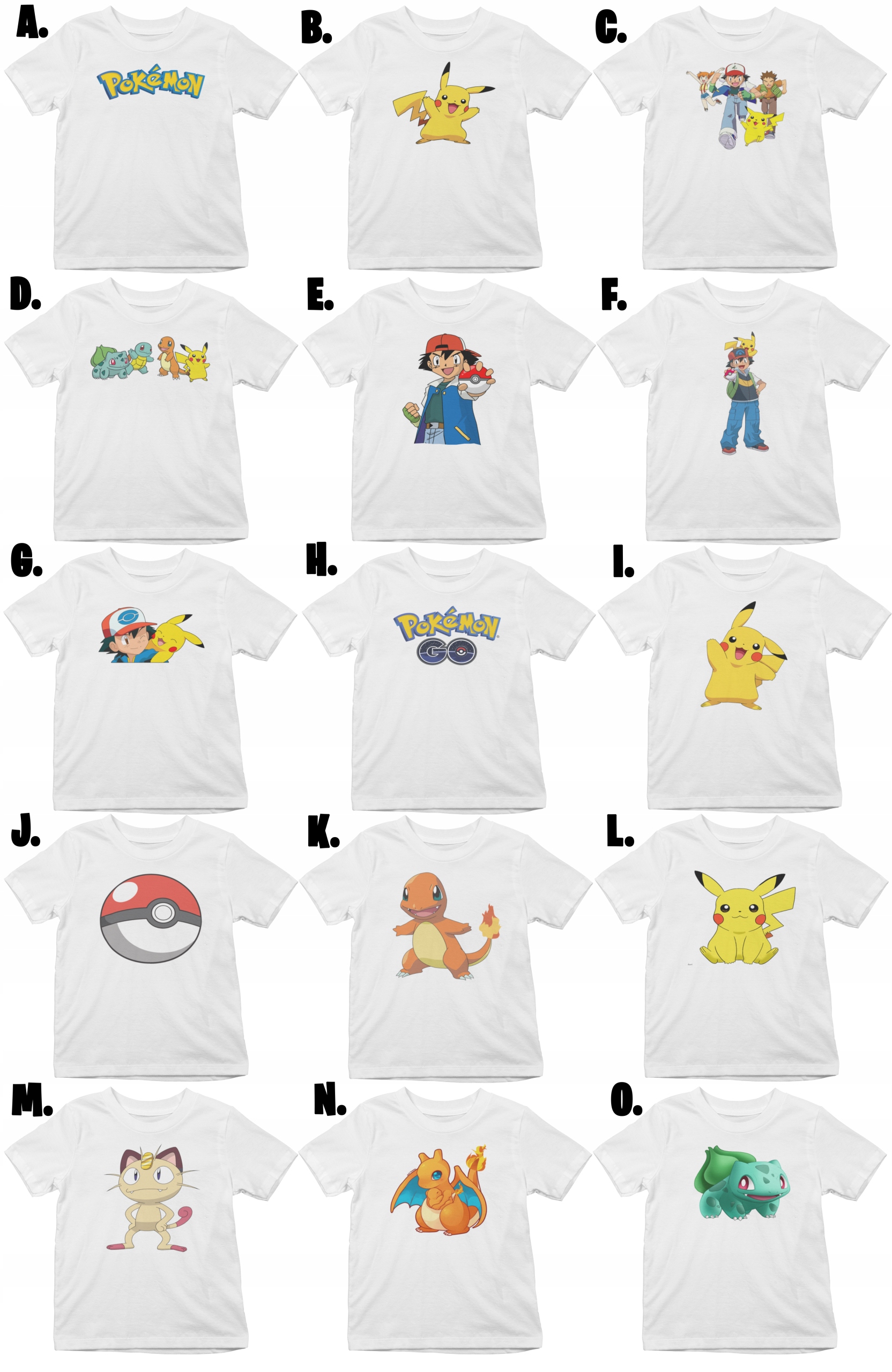 

Koszulka T-shirt Bawełna S-pokemon Wiele Wzorów