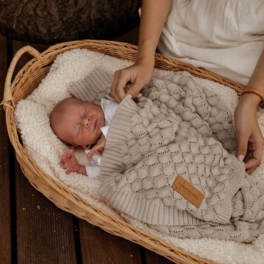 Kocyk Bambusowy dla Niemowląt Fema 80x100cm Beżowy ColorStories Bohater / Bajka brak