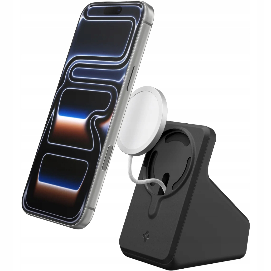 Stojánek, dokovací stanice pro nabíječky MagSafe, Spigen, klasický, držák