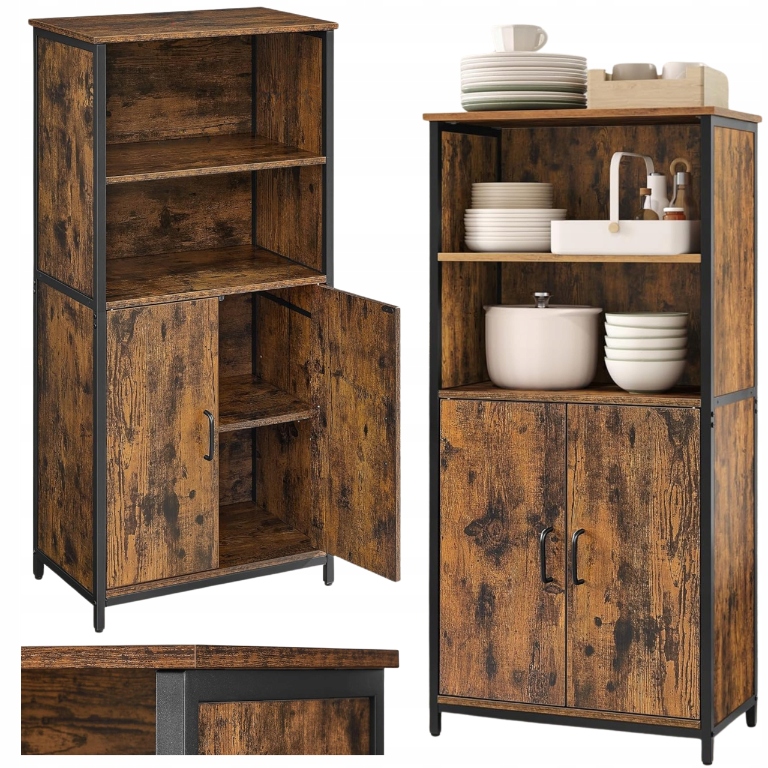 Stojaca vitrína Songmics odtiene hnedej 35 x 60 x 125 cm