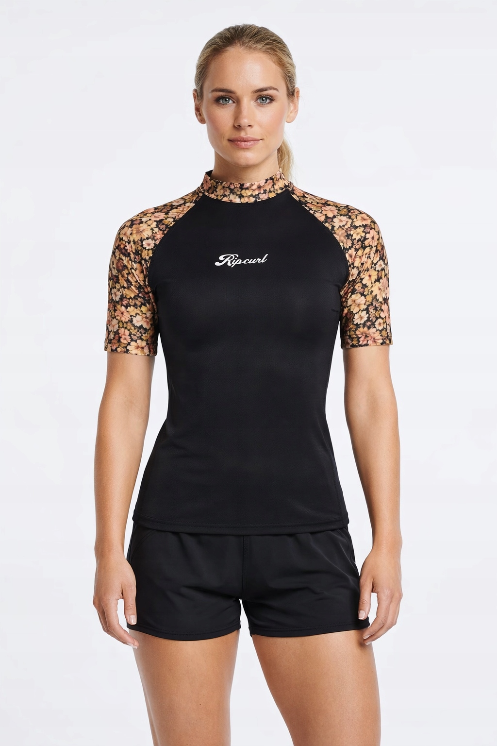 Rip Curl Tričko Na Plavání Černé Dámské S Květinami S I4A