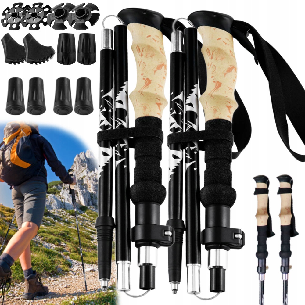 Trekingové hole Skládací trekové hole Přenosné trekové hole 130 cm