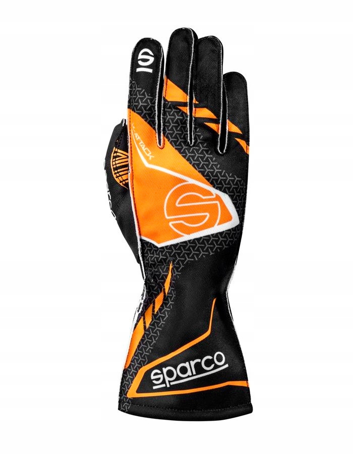 Kartingové rukavice Sparco K-Attack čierno-oranžové veľ. S