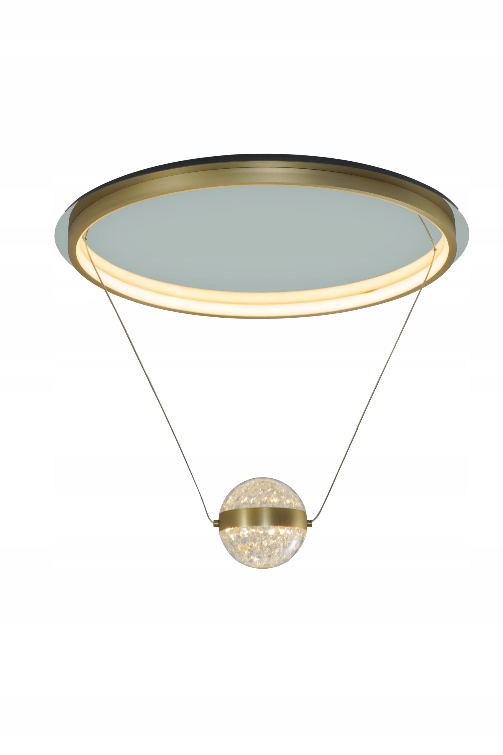 Lampa sufitowa złota z dekoracyjnym elementem do salonu 40W Led Zuma Line