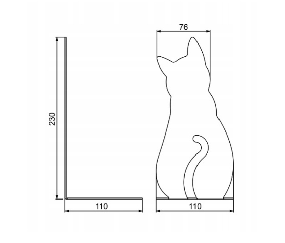 Podpórka do książek KOT 230x110 mm Stan opakowania oryginalne