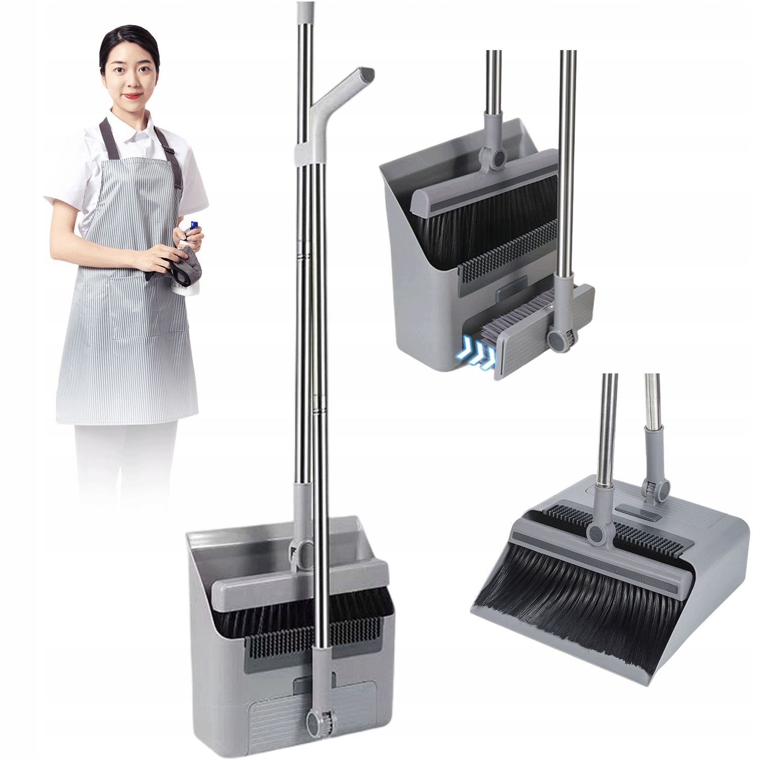 Sada na úklid 3v1: Kartáč, Lopatka, Gumeritka Moderní design