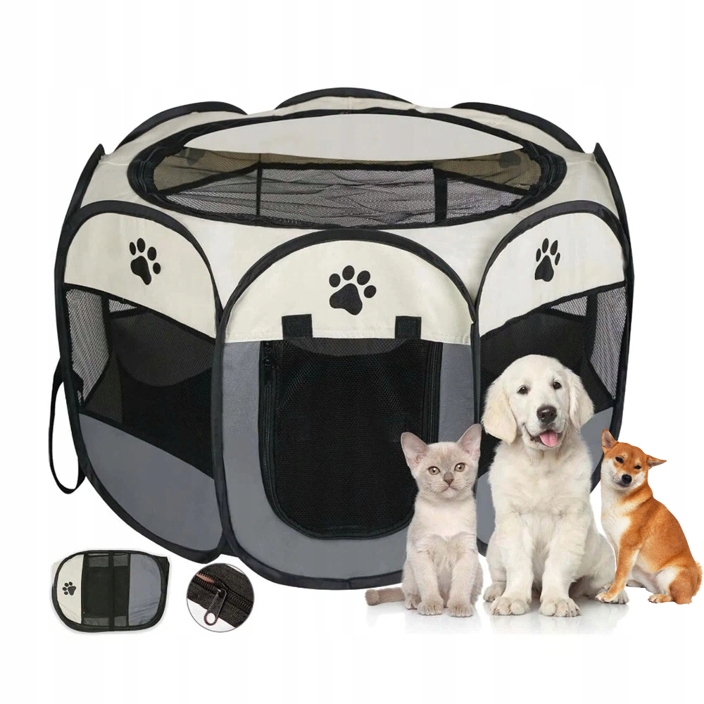 Levně Přenosná Skládací Kotec Pro Štěňata Koťat A Králíků S Oxfordskou Sítí