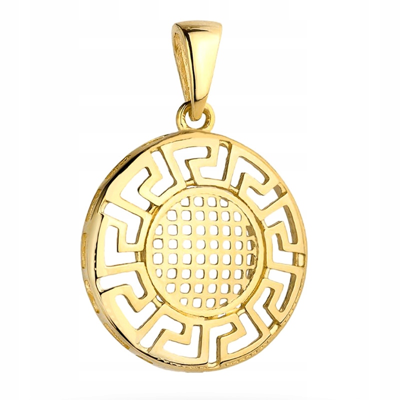 Zlatý Přívěsek Přívěsek Dámský pr. 585 Kolo Kolečko a Řecký vzor 14k