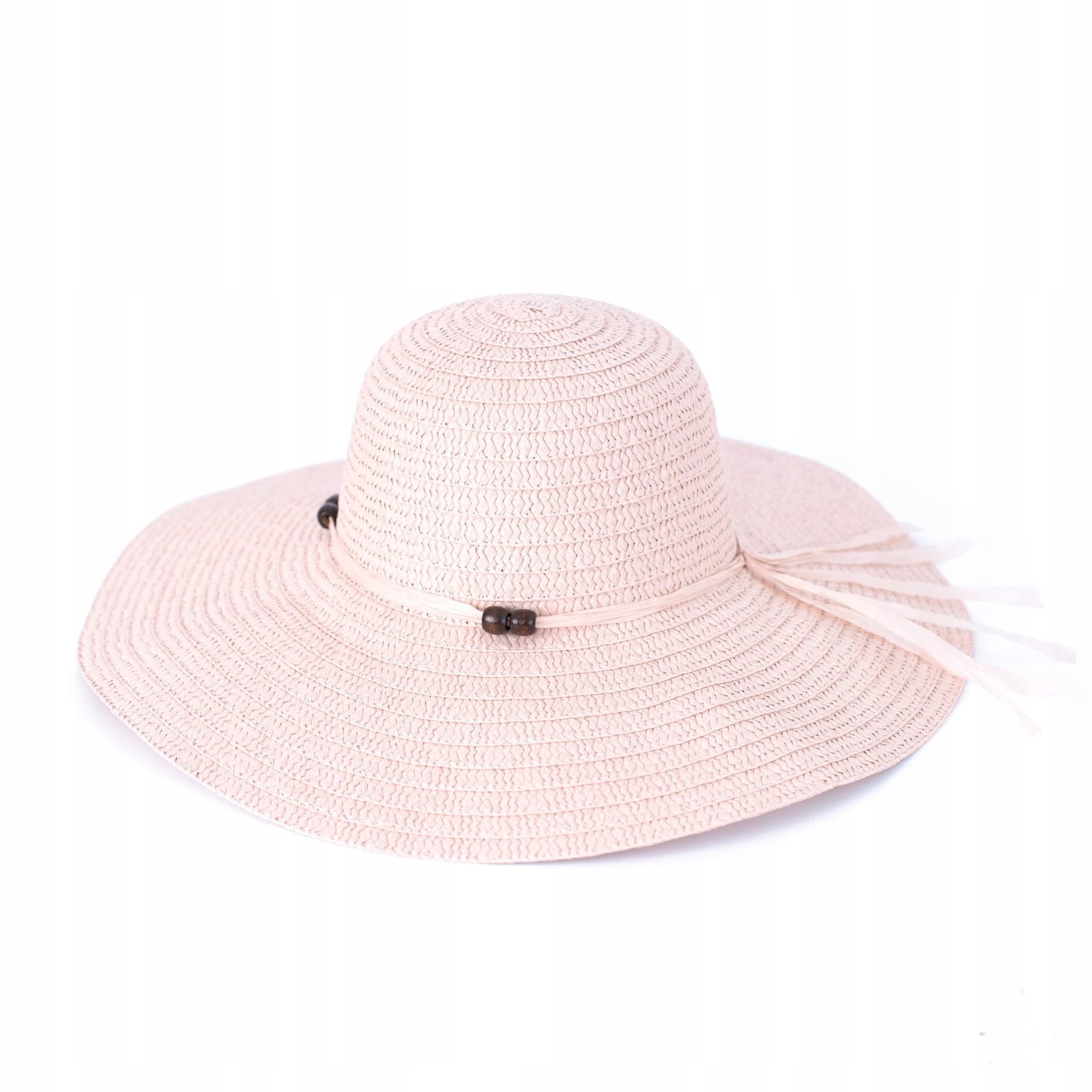 

Kapelusz Różowy z Dużym Rondem Damski na Plażę